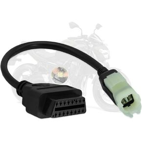 محول OBD ملاءمة للدراجة النارية Kawasaki 6pin إلى 16Pin موصل كبلات أدوات التشخيص OBDII ، مناسب لدراجة ماسحة ماسحة Z900RS/Z800/Z900/Z1000/ZX10R/ZX14R/H2 ، العمل مع ELM327