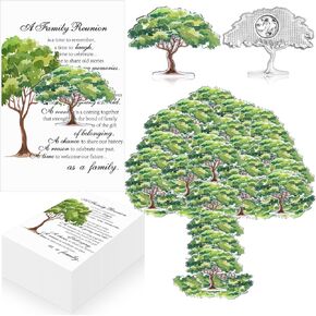 15/30 Sets Family Reunion Gifts Decoration Tree Pins Bulk with Cards Family Reunion Favors Green Tree Alloy Enamel Pins for Mother's Day Souvenirs Gathering Party Gifts