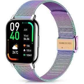 Harikiri Metal Bands Compatible with Fitpolo smart watch IDW13/IDW16/IDW19,22mm Straps for Woneligo W13,Veryfit IDW19,TOOBUR IDW26/IDW20/IDW16,FITVII HM57/HM78/H56,RUIMEN D1/H1 for Smartwatch