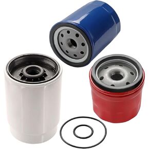 Diesel 6.6L Duramax Filter Kit, Grade Fuel, Oil, Transmission Filter Compatible With Chevy GMC Vehicles Silverado Sierra 2500 3500 HD 2001-2016 Replace# TP3012 TP3018 29539579 PF2232 88917036 (3PCS)