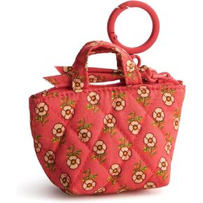 Vera Bradley Premium Cotton Original Tote Bag Charm, Tiny Poppies