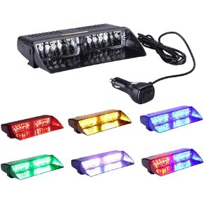 8 الوميض الوميض متعدد الألوان 12 RGB LED LED مع/تبديل محول السجائر محول الطوارئ تحذير داش تحذير LED ضوء فلاش
