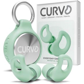 Curvd كل يوم سدادات الأذن + حزمة مقطع علبة ، سداد الأذن المثالي للنوم والسفر وحساسية الضوضاء/إلغاء + حزمة حزمة مقاومة للماء محمولة وأكمام السيليكون لمقابس الأذن (الأرجواني)