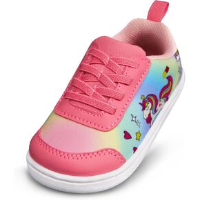 SKYWHEEL Toddler Girls Boys Tennis Shoes Wide Toe Box Barefoot Cartoon Walking Running Sneakers Breathable Slip On Lightweight Shoes for Little Kids