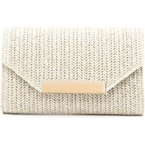 Straw Clutch Purses for Women Summer Evening Bag Raffia Woven Crossbody Handbags Envelope Beach Vacation Clutch