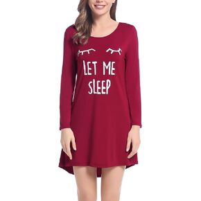 Joyaria Women's Cooling Bamboo Viscose Lightgown- فستان نوم رطوبة للعرق الليلي ، طول الأكمام الطويلة S-XXL