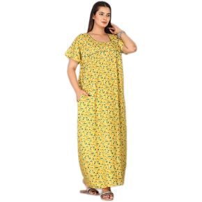 Printed Indian Cotton Long Nightgowns For Women, Indian Style Nighty Nighties Maxi Gown Sleepwear For Womens,