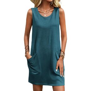 Ekouaer Womens Lightgownlessless Liegowns للنساء مع Pocekts Tank Dress Dress Deck Dearwear S-XXL in Saudi Arabia