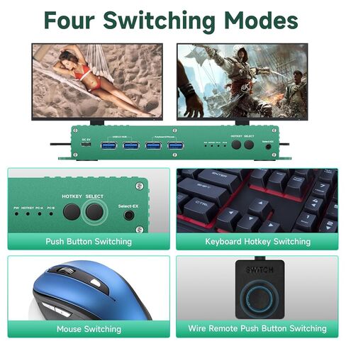 HDMI 2.1 kvm Switch 2 Monitor 2 Computers 4k 144hz 2 pc 2 Monitor hdmi kvm Switch 4k 144hz hdmi kvm Switch 2 in 2 Out 4k 144hz Hdmi kvm 1440p 120hz 144hz 165hz 240hz FreeSync G-SYNC GiantMatrix in Saudi Arabia