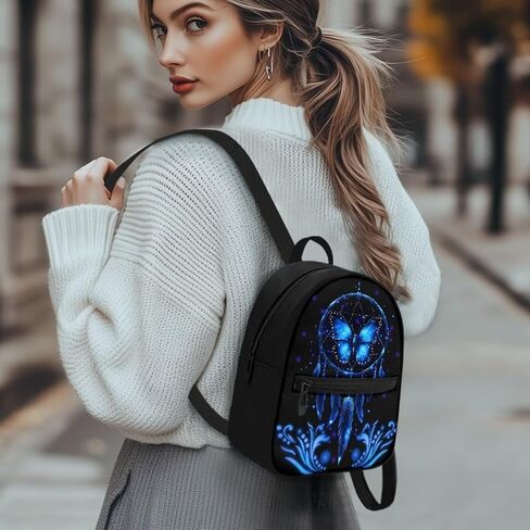 Butterfly Dreamcatcher Small Backpack for Women Waterproof Stylish Daypack Purse Lightweight Travel Backpack Carry on Bag Shoulder Bag for Ladies in Saudi Arabia