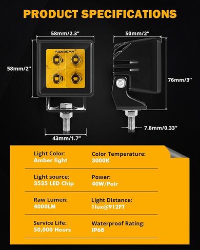 Auxbeam 2 بوصة LED LED LID LIGH in Kuwait