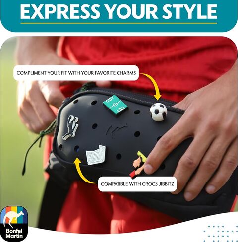Fanny Pack for Women, Men, Teens – Insulated Waist Bag with Charms Customization Panel – Adjustable Hip Pack for Travel, Hiking, Gym – Fashion Fanny Pack Crossbody (Black) in Saudi Arabia