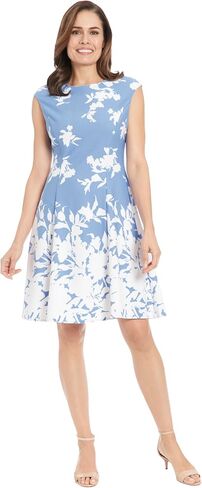 London Times Cap's Cap Sleeve Fit and Flare-Elegant Summer Cocktail Garden Garden Garden Guest Dress in Saudi Arabia