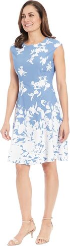 London Times Cap's Cap Sleeve Fit and Flare-Elegant Summer Cocktail Garden Garden Garden Guest Dress in Saudi Arabia