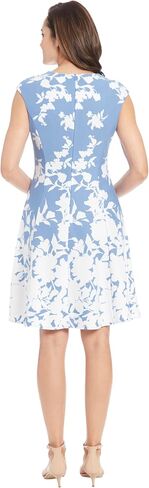 London Times Cap's Cap Sleeve Fit and Flare-Elegant Summer Cocktail Garden Garden Garden Guest Dress in Saudi Arabia
