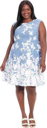 London Times Cap's Cap Sleeve Fit and Flare-Elegant Summer Cocktail Garden Garden Garden Guest Dress in Saudi Arabia