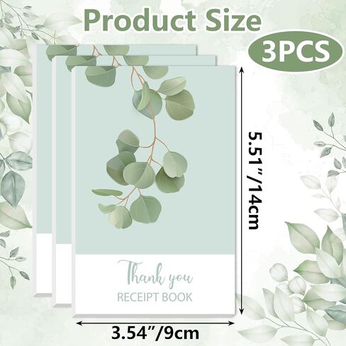 3Pcs Thank you receipt book Colored carbon free order book Receipt invoice pad Purchase receipt book for small business which can use in Store Warehouse Office Restaurant （50 sets) in Saudi Arabia