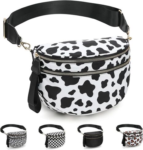 Spacious Checkered Crossbody Bum Bag，Nylon Crossbody Bag with Adjustable Strap for Women，Checkered Purse, Fanny Pack in Saudi Arabia