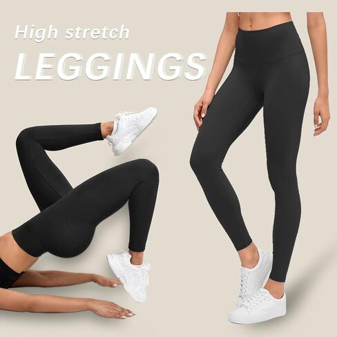 Diravo 3 Pack Black Leggings for Women,Tights Buttery Soft Tummy Control Pants Lined Legging for Yoga Workout Athletic in Kuwait