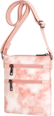 Choco Mocha Leather Crossbody Purse for Girls Triple Zipper in Saudi Arabia