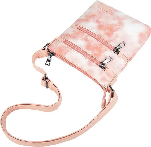 Choco Mocha Leather Crossbody Purse for Girls Triple Zipper in Saudi Arabia