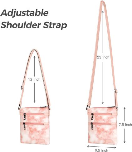 Choco Mocha Leather Crossbody Purse for Girls Triple Zipper in Saudi Arabia
