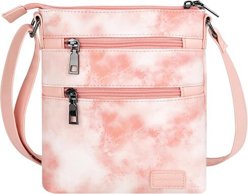 Choco Mocha Leather Crossbody Purse for Girls Triple Zipper in Saudi Arabia