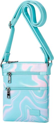 Choco Mocha Leather Crossbody Purse for Girls Triple Zipper in Saudi Arabia