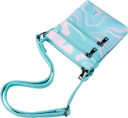 Choco Mocha Leather Crossbody Purse for Girls Triple Zipper in Saudi Arabia