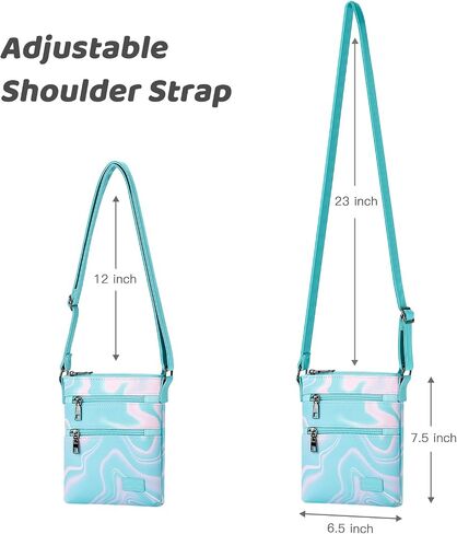 Choco Mocha Leather Crossbody Purse for Girls Triple Zipper in Saudi Arabia