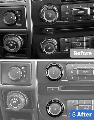 for F150 4pcs Air Conditioner AC Volume Switch Knob Ring Button Trim Cover for Ford F150 XLT 2015 2016 2017 2018 2019 2020, Red in Saudi Arabia