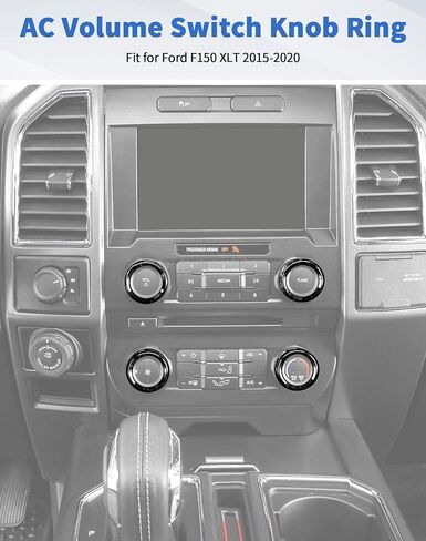 for F150 4pcs Air Conditioner AC Volume Switch Knob Ring Button Trim Cover for Ford F150 XLT 2015 2016 2017 2018 2019 2020, Red in Saudi Arabia