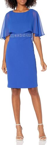 Jessica Howard Women's Mini Sheath Capelet Dress with Beaded Inset Waist in Saudi Arabia
