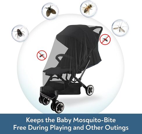 2 Pack Baby Mosquito Net for Stroller, Playard & Bassinet, Reusable Bug Net for Cradles, Carrier, Pack and Plays and Portable Mini Crib, Baby Playpen Mosquito Net Cover, White in Kuwait
