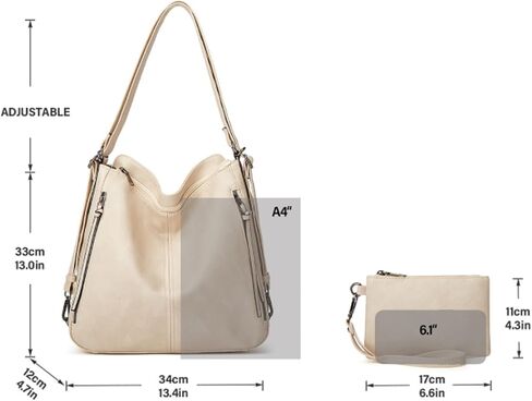 Hobo Tote Counter Bag Pounds 3pcs للنساء Pu Retro Backback Backbag Protbag Satchel Wallet in Kuwait