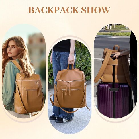Viva Terry Womens Backpack Purse Soft Vegan Leather Large Convertible Travel Backpack Purse with Tassel-Orange in Saudi Arabia