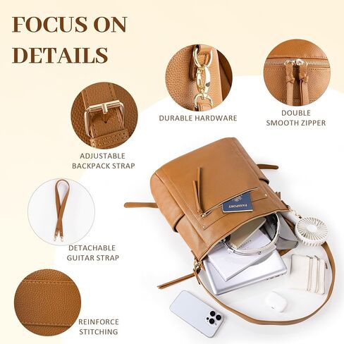 Viva Terry Womens Backpack Purse Soft Vegan Leather Large Convertible Travel Backpack Purse with Tassel-Orange in Saudi Arabia
