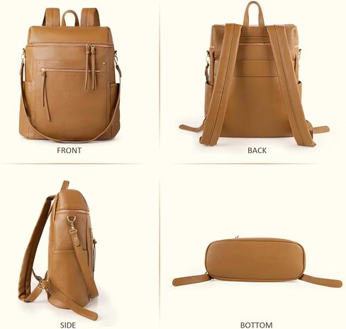 Viva Terry Womens Backpack Purse Soft Vegan Leather Large Convertible Travel Backpack Purse with Tassel-Orange in Saudi Arabia