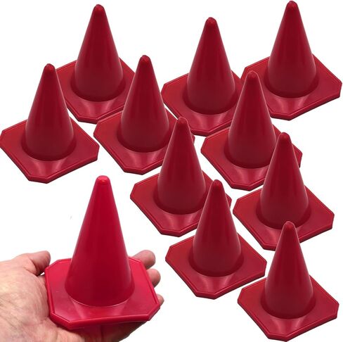 Bluedot Trading 4 بوصات RC Racing Sports Marker Cones لألعاب الأطفال الرياضات الداخلية أو الخارجية، والحفلات ذات الطابع الخاص، والتدريب على الرشاقة، وأكثر من ذلك، أحمر - مجموعة من 10 قطع in Kuwait