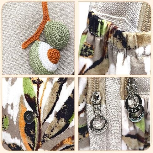 Cute Small Cotton Hand Craft Backpack Purse Mini Multi Pocket Casual Daypack for Women(white avocado) in Saudi Arabia