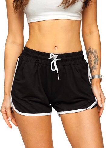 Women Athletic Yoga Fitness Terry Cotton Shorts Gym Running Bodybuilding Medium Thickness Shorts in Kuwait