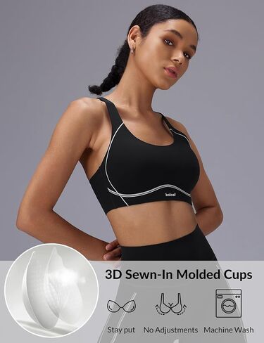 baleaf Freeleaf Broadway Womens High Impact Sports Bra, Wirefree Padded Spaghetti Strap Dance Yoga Workout Bra in Saudi Arabia