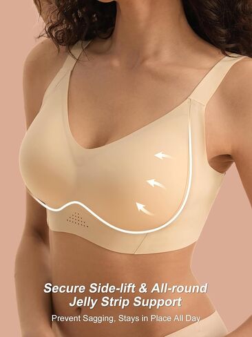 Seamless Bras for Women No Underwire, Wireless Comfortable Bralettes with Support and Lift, Full Coverage T-Shirt Bra in Kuwait