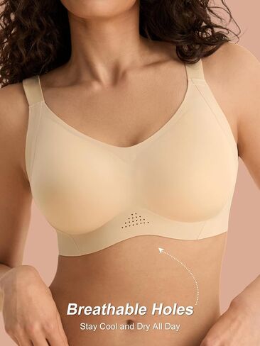 Seamless Bras for Women No Underwire, Wireless Comfortable Bralettes with Support and Lift, Full Coverage T-Shirt Bra in Kuwait