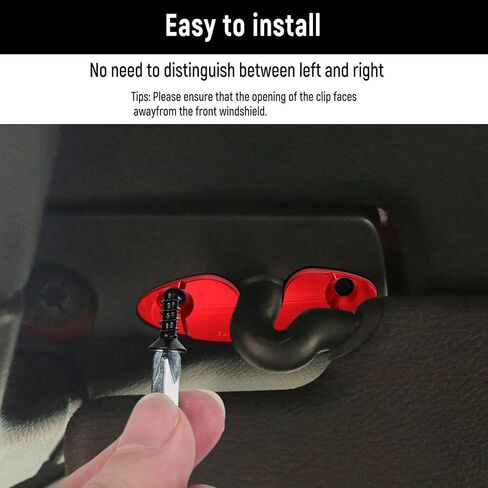 Upgraded Aluminum Alloy Sun Visor Clip for Jeep Wrangler JL JLU 2018-2025 Sahara Sun Visor Repair Kit for Jeep Gladiator JT 2020-2025 Jeep Wrangler JK Sprot/Rubincon Accessories(Red) in Kuwait