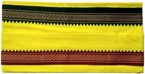 القطن ل Pooja Angvastram/Gamcha/Shawl/Melmundu/Uthareeyam/للرجال المستخدمة خلال ديكور المنزل المعبد التقليدي الهندي (الحجم:- 70 "× 35") (أبيض) in Kuwait