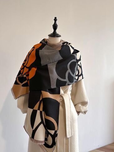 Women’s Fashion Jacquard Large Soft Scarves Pashmina Shawls with Bold Patterns Gift for Women in Saudi Arabia