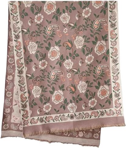 Women’s Fashion Jacquard Large Soft Scarves Pashmina Shawls with Bold Patterns Gift for Women in Saudi Arabia