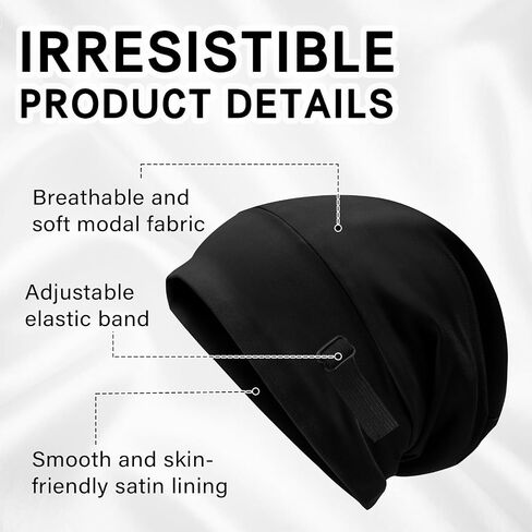 Satin Lined Sleep Cap Bonnet,Slouchy Beanie Hat,Mulberry Silk Bonnet in Saudi Arabia