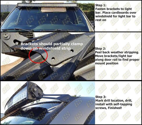 GS Power Upper Windshield Mount LED Light Bar Bracket (Choice of 50, 52 & 54 inch, Straight or Curved) Compatible with Chevrolet 1996-2006 Chevy Silverado Avalanche Suburban Tahoe & GMC Sierra Yukon in Saudi Arabia